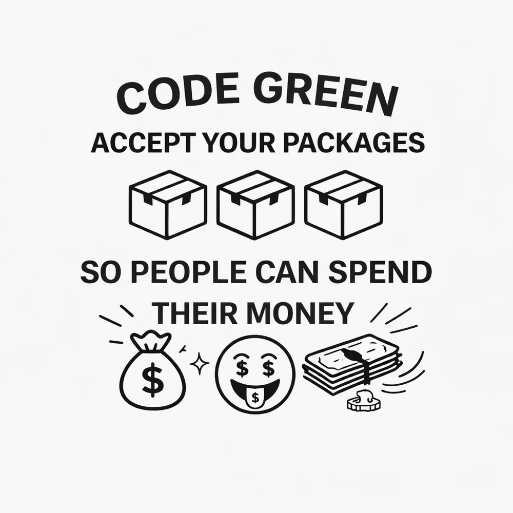 Hand Crafted Code Green  Or Givey Arrived 100 Green Thermal Stickers